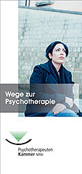 Vorderseite der Broschüre "Wege zur Psychotherapie" der PTK NR