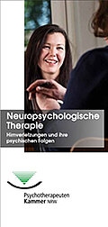 Vorderseite der Broschüre "Neuropsychologische Therapie – Hirnverletzungen und ihre psychischen Folgen" der PTK NRW